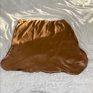 Elegant Brown Satin Skirt
